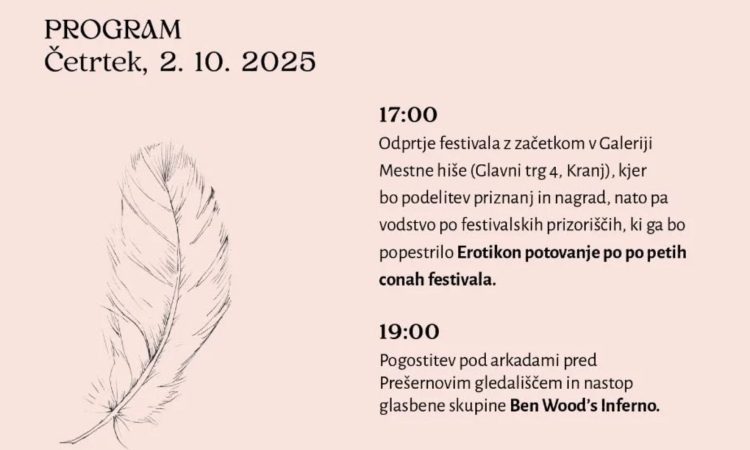 V Kranju se začenja mednarodni festival umetnosti z osrednjo temo erotike