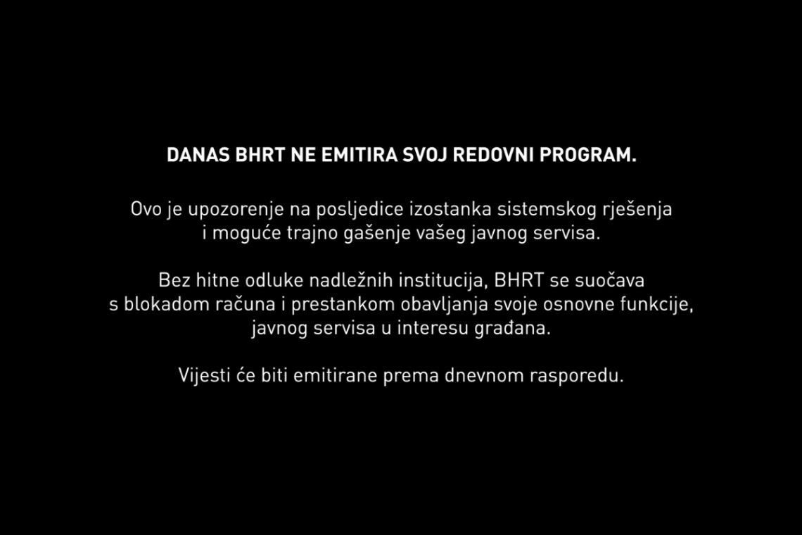 BHRT z začasnim mrkom opozarja na večmilijonske dolgove