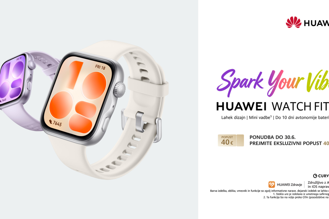 Huawei predstavil novo generacijo pametnih ur Watch Fit 5